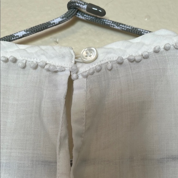 Elegant White Embroidered Women's Top Maryana Veronica beard 100 ramie - Picture 3 of 12